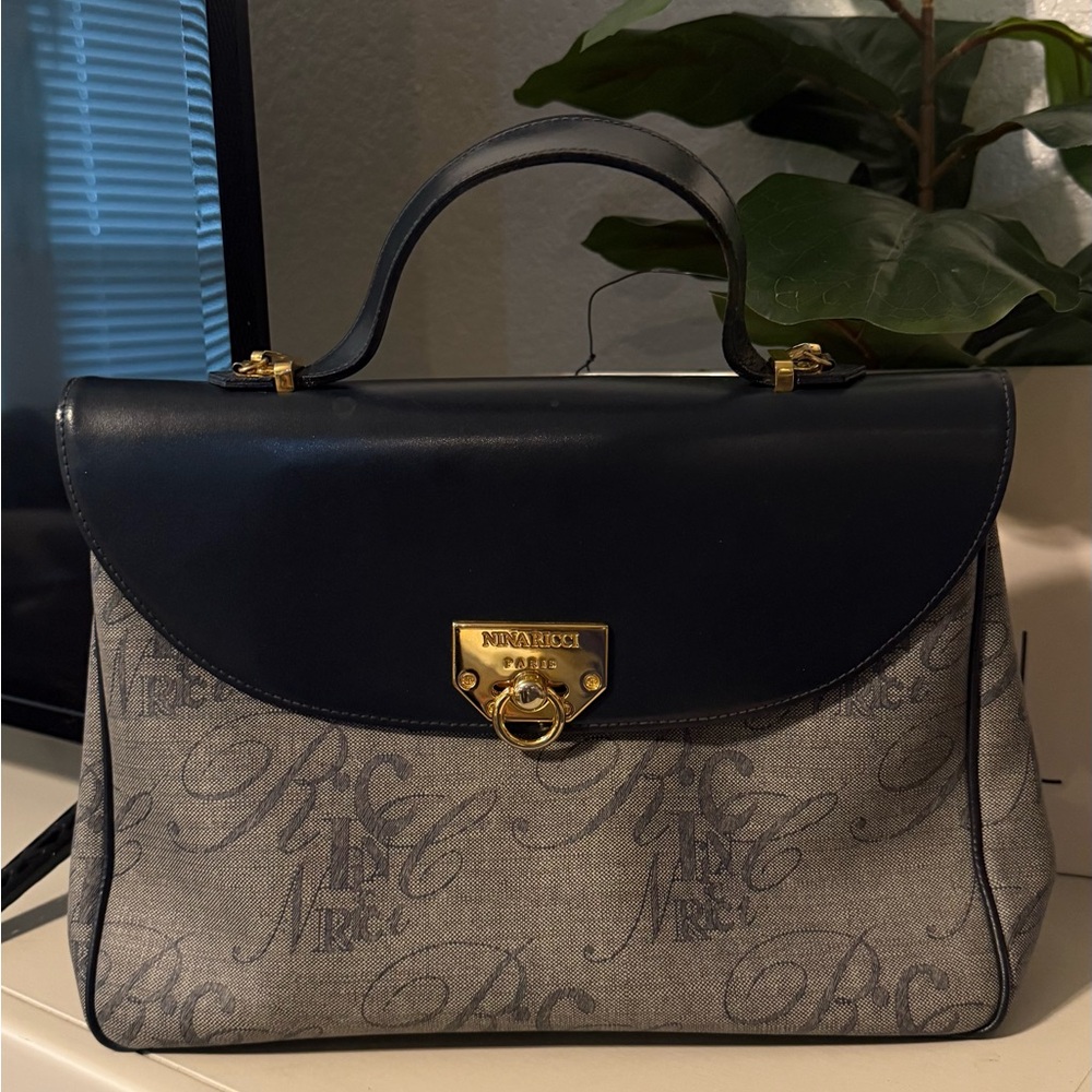 Nina Ricci Black and Gray Satchel